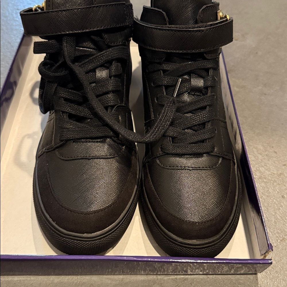 Adore Black and Gold  High-Top Sneakers
